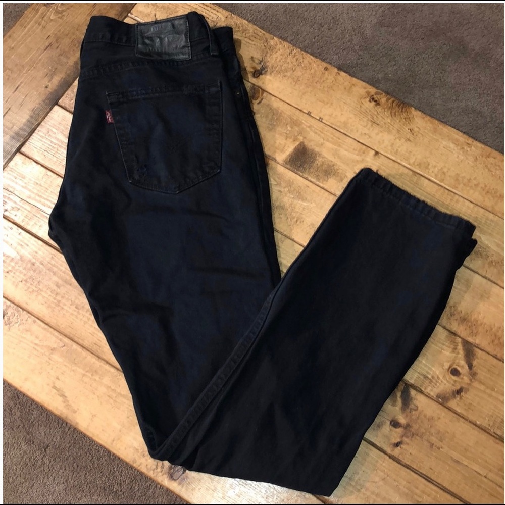 Levi’s 511 Slim Fit Black Jeans Distressed  34X32